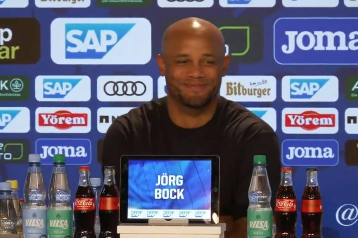 Kuriozalna konferencja Kompany'ego. Nie mógł powstrzymać śmiechu [WIDEO]