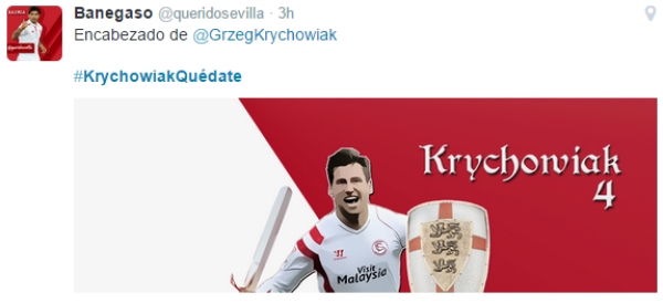 "Krycha, zostań" - akcja kibiców Sevilli "Krycha, zostań" - akcja kibiców Sevilli