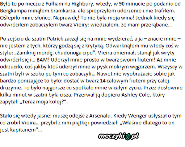 Ciekawa anegdota Anelki z czasów gry w Arsenalu