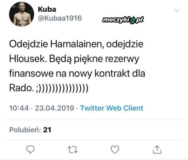 Rezerwy finansowe na nowy kontrakt dla Radovicia