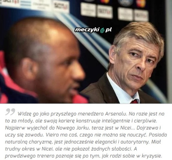Wenger widzi w Vieirze przyszłego trenera Arsenalu