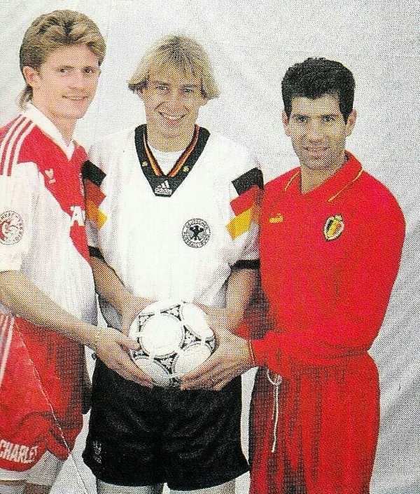 Emmanuel Petit, Jürgen Klinsmann i Enzo Scifo (1992 ...