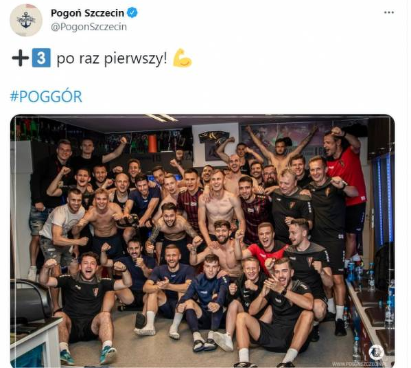 Radość piłkarzy Pogoni po meczu z Górnikiem