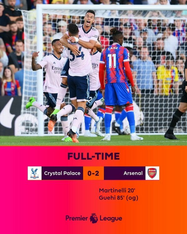 Arsenal pokonuje Crystal Palace w pierwszym meczu nowego sezonu Premier League