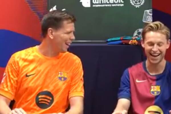 Szczęsny rozbroił. Jego kolega z Barcelony wybuchł śmiechem [WIDEO]