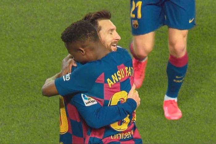 FC Barcelona z kolejną wygraną w lidze. Duet Ansu Fati - Leo Messi zachwycił Camp Nou [WIDEO]