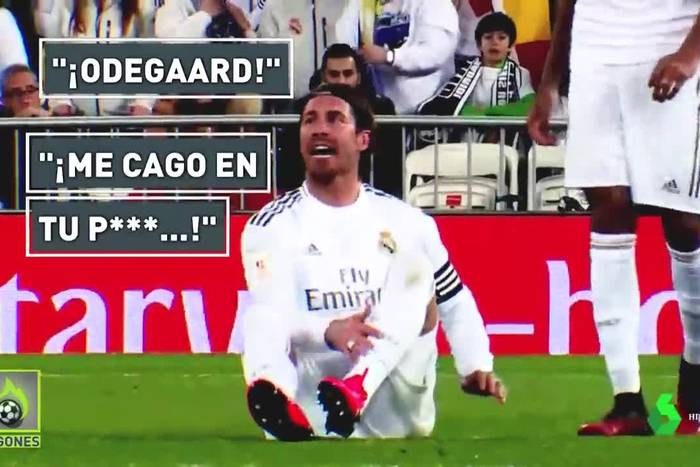 Gniewna reakcja Sergio Ramosa po starciu z Martinem Ødegaardem. Wulgarna odzywka [WIDEO]