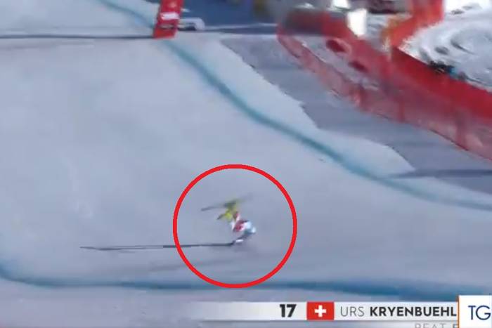 Koszmarny wypadek w Pucharze Świata w narciarstwie alpejskim. Urs Kryenbuhl rozbił się jadąc 150 km/h [WIDEO]