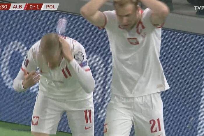 Mecz Polski z Albanią przerwany przez sędziego! Kibice rzucali butelkami w piłkarzy [WIDEO]