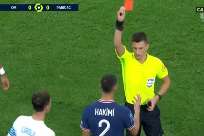 Olympique Marsylia zatrzymał gwiazdy PSG! Nieuznana bramka Milika, czerwona kartka Hakimiego [WIDEO]