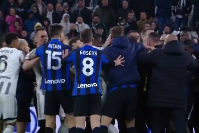 Wielka awantura po meczu Juventus - Inter. Szarpanina, posypały się czerwone kartki [WIDEO]