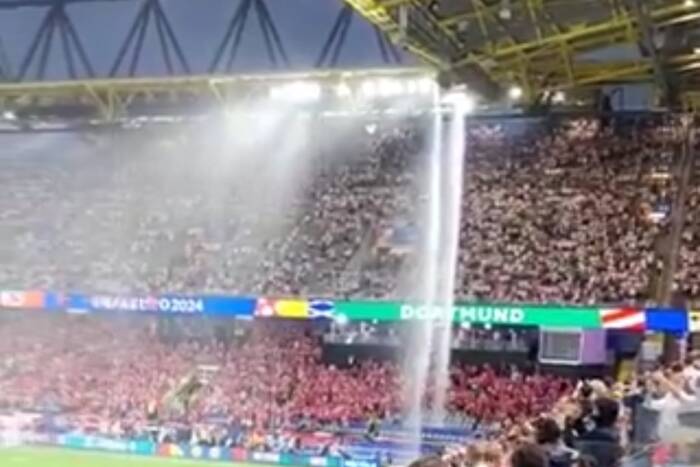 Wodospad na EURO! Stadion w Niemczech kompletnie zalany [WIDEO]