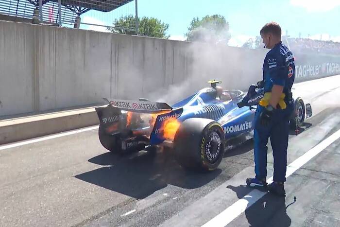 Samochód stanął w płomieniach. Falstart przed wyścigiem F1