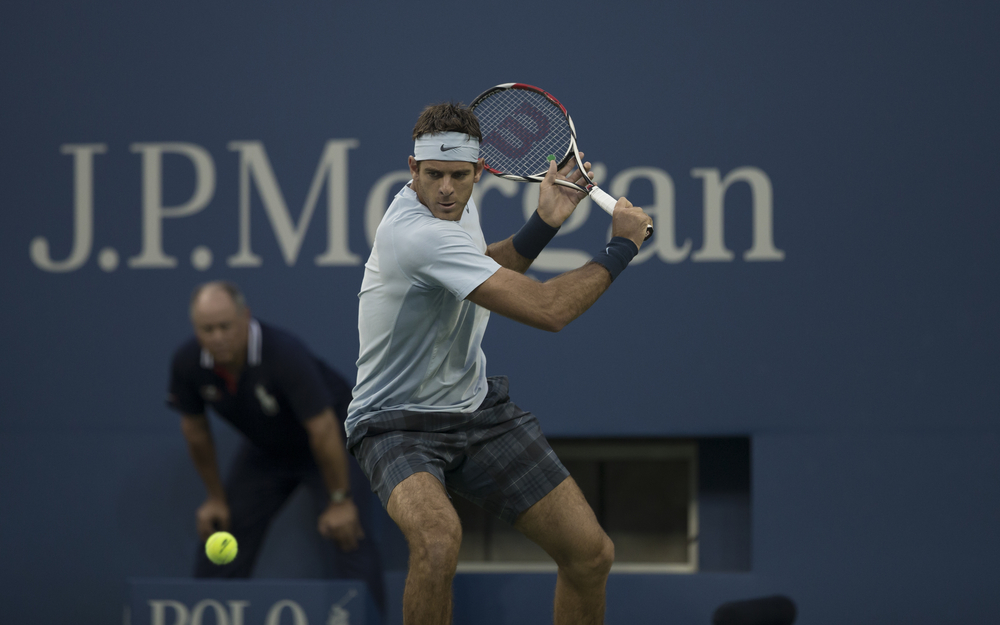 Juan Martin Del Potro trenuje na korcie
