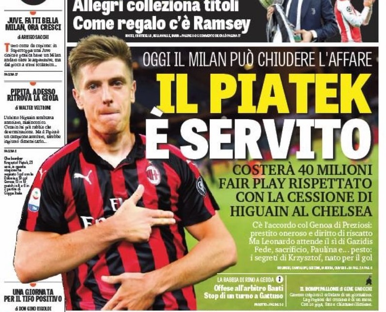 Piątek na okładkach włoskich gazet. Dziennikarze rozpisują się o Polaku. "To transfer idealny"
