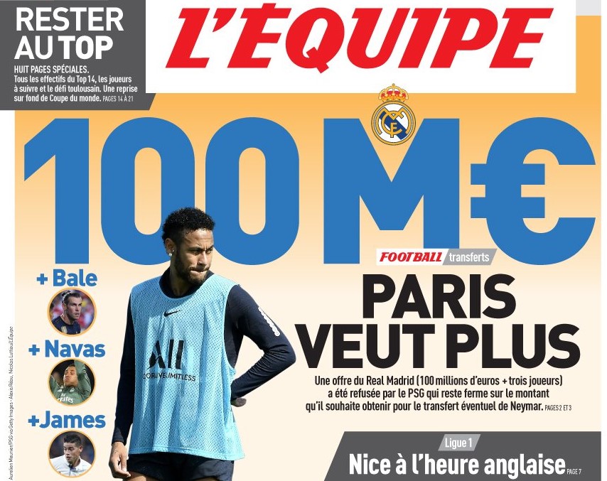 L'Equipe: Real złożył nową ofertę za Neymara. 100 mln euro i trzech piłkarzy!