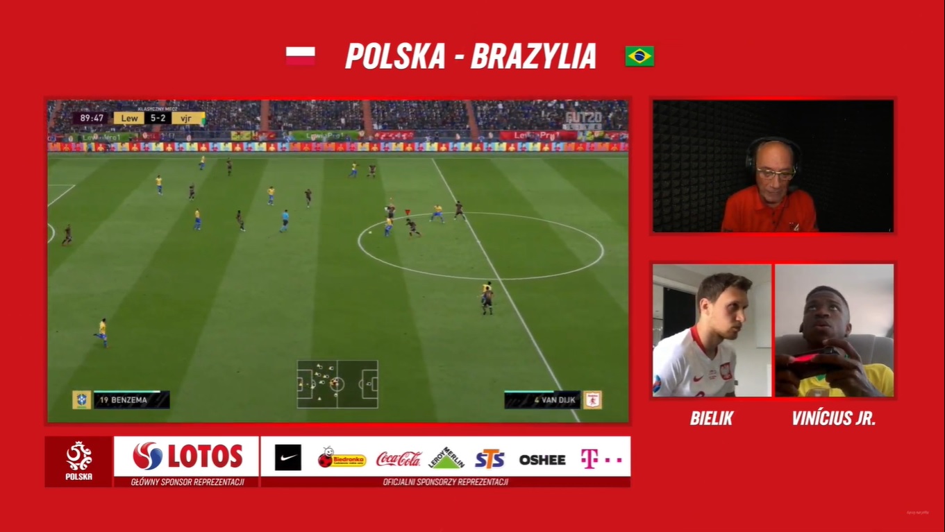 Krystian Bielik pokonał Viniciusa Juniora w grze FIFA 20. "Musi jeszcze potrenować" [WIDEO]