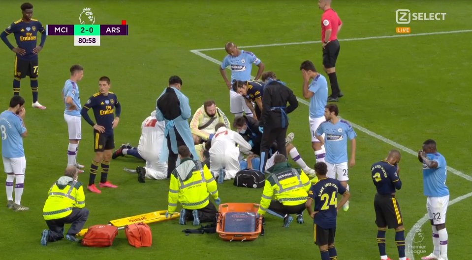 Manchester City pokonał Arsenal. Fatalny występ Davida Luiza. Koszmarna kontuzja Erica Garcii [WIDEO]