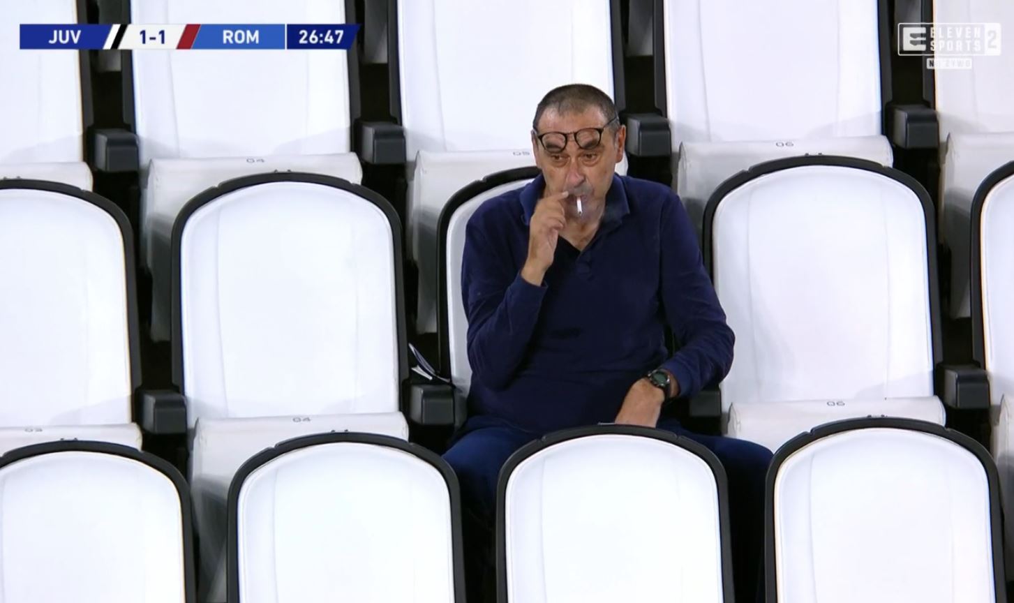 Porażka Juventusu na koniec rozgrywek Serie A. Maurizio Sarri palił na trybunach [WIDEO]