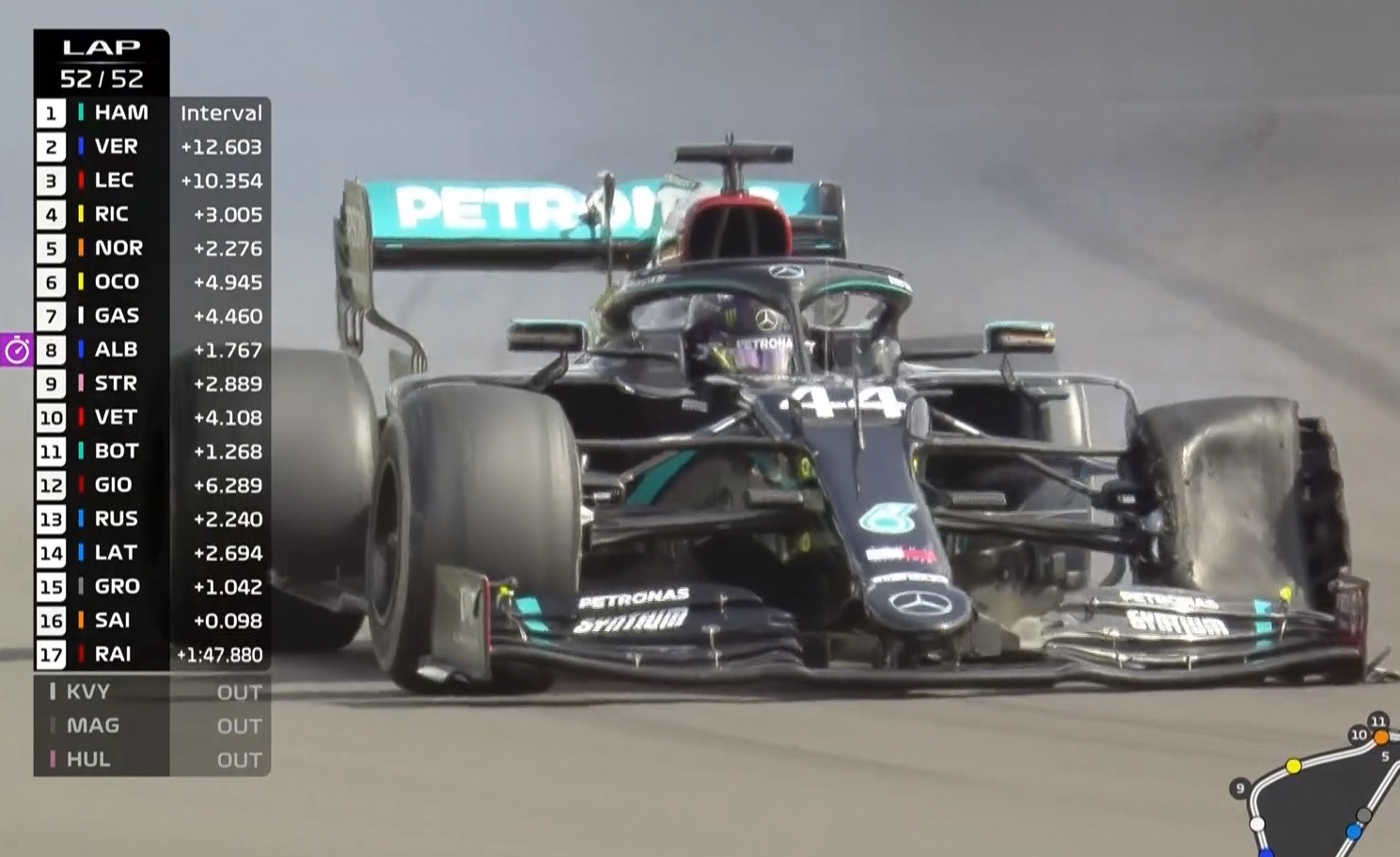 Niezwykła końcówka GP Wielkiej Brytanii! Hamilton dowiózł triumf z pękniętą oponą, wielki pech Bottasa [WIDEO]