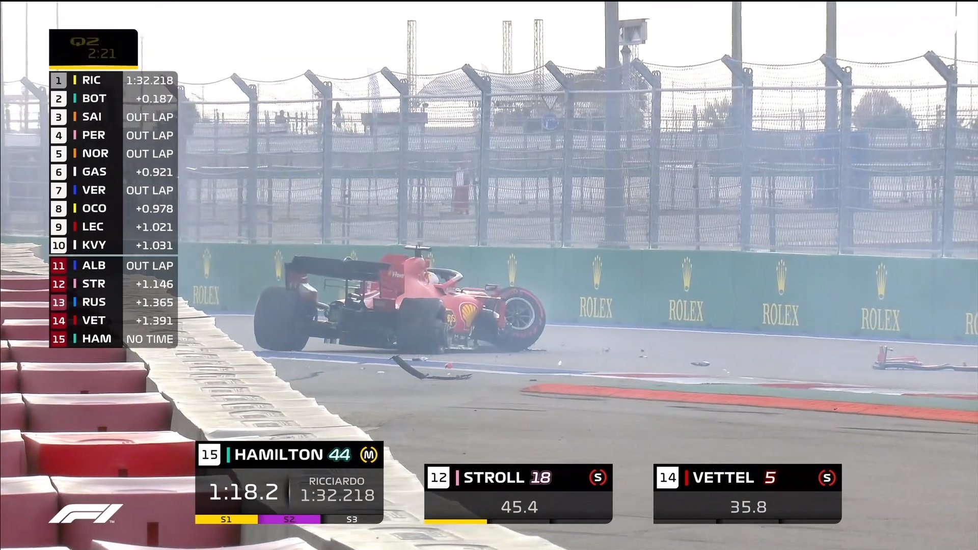 Sebastian Vettel rozbił bolid w kwalifikacjach do GP Rosji. "Typowe dla tego toru" [WIDEO]