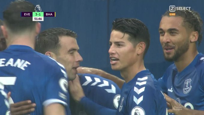Everton się nie zatrzymuje! Dwa gole Jamesa Rodrigueza [WIDEO]