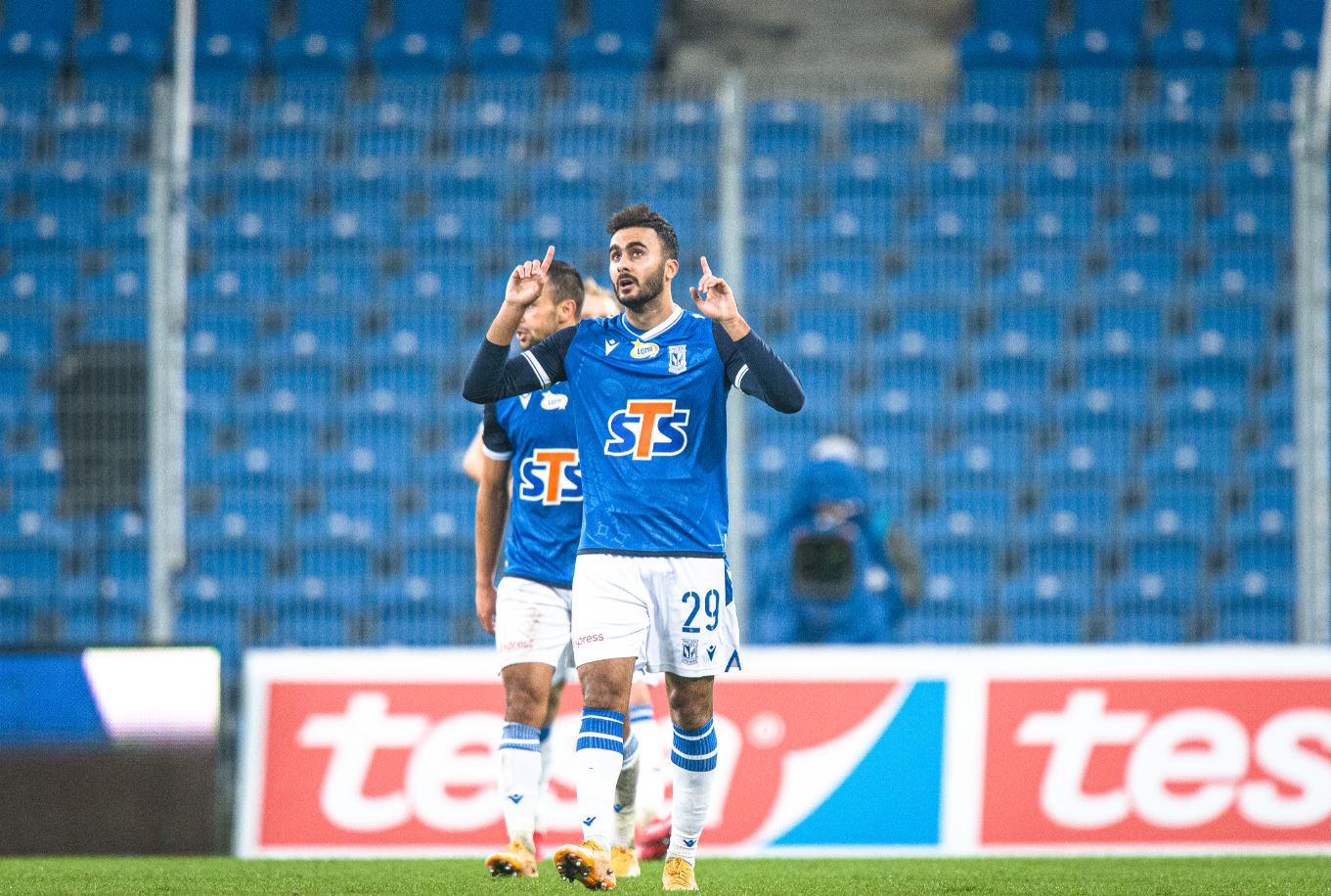 Mohammad Awwad szczęśliwy po pierwszym golu dla Lecha Poznań. "Nie była to łatwa piłka"