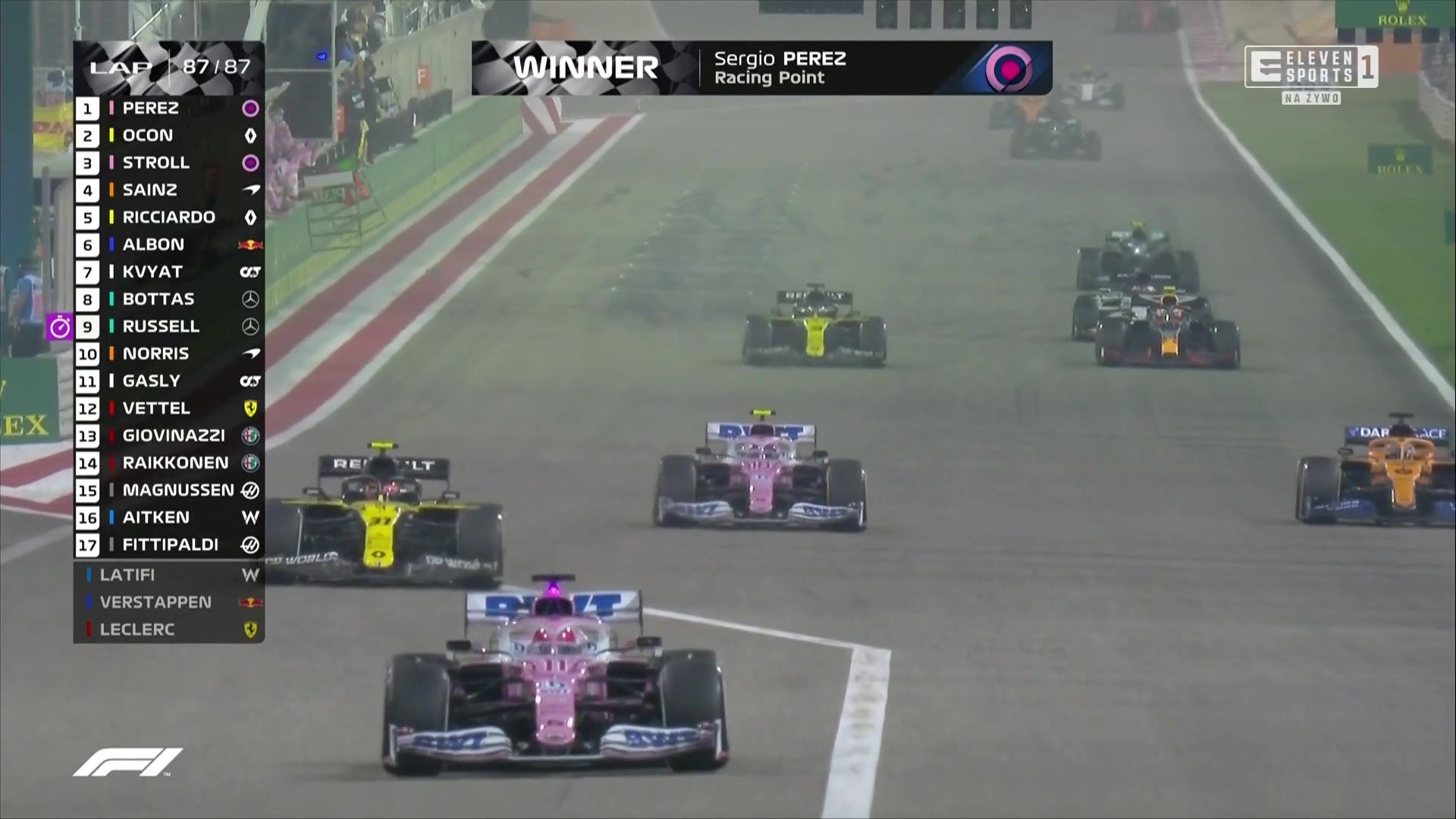Szalony wyścig w GP Sakhiru! Wielki pech Russella, kuriozalny błąd Mercedesa i sensacyjny zwycięzca [WIDEO]
