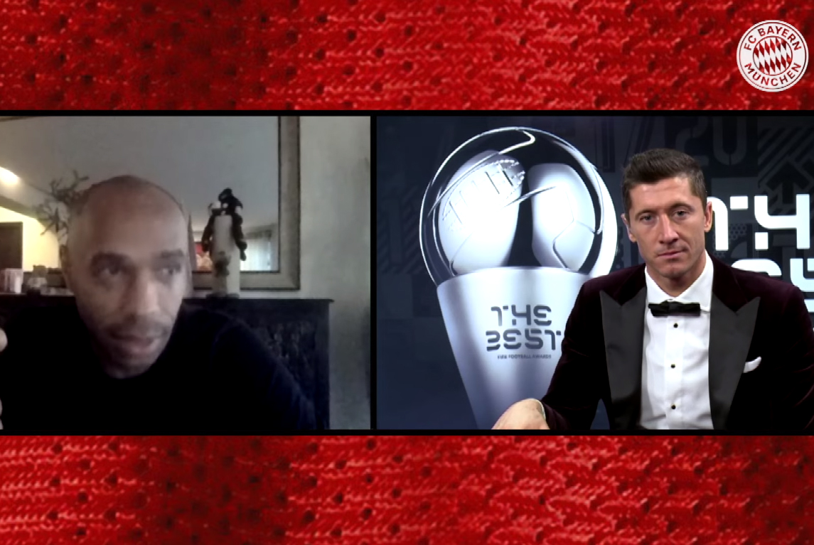 Thierry Henry złożył gratulacje Robertowi Lewandowskiemu. "Byłeś znakomity. To był twój rok" [WIDEO]
