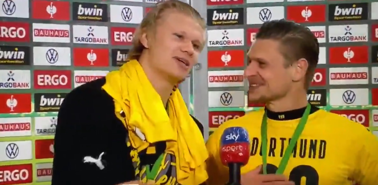 Erling Haaland przerwał wywiad Łukasza Piszczka. Piękne słowa norweskiego napastnika [WIDEO]