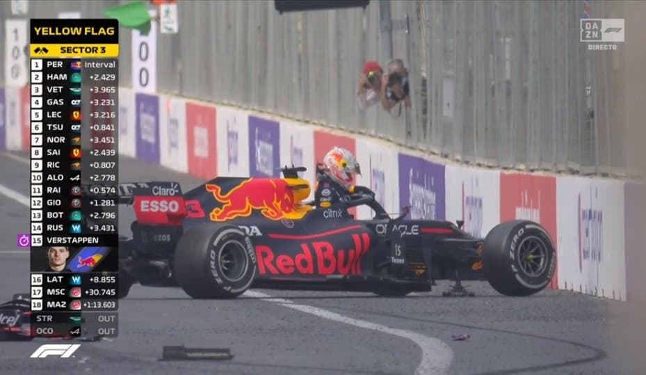 Verstappen prowadził, ale pechowo rozbił auto! Szalone GP Azerbejdżanu [WIDEO]