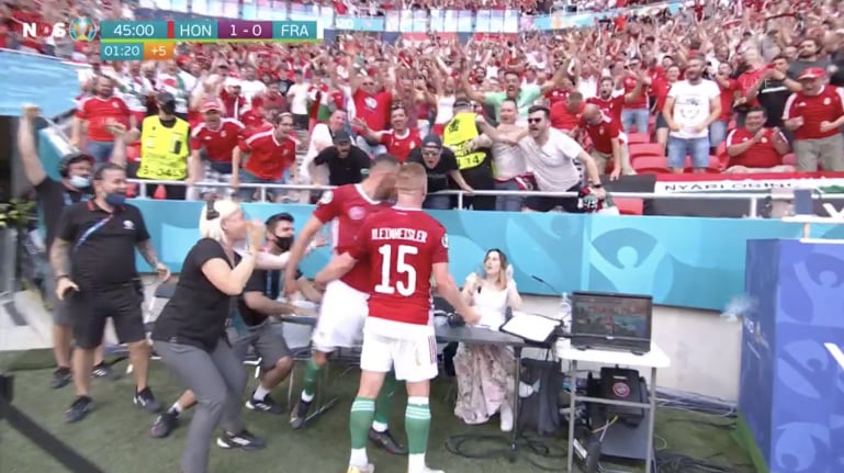 Szalona radość Węgrów! Tak świętowali gola z Francją, dziennikarka w szoku [WIDEO]