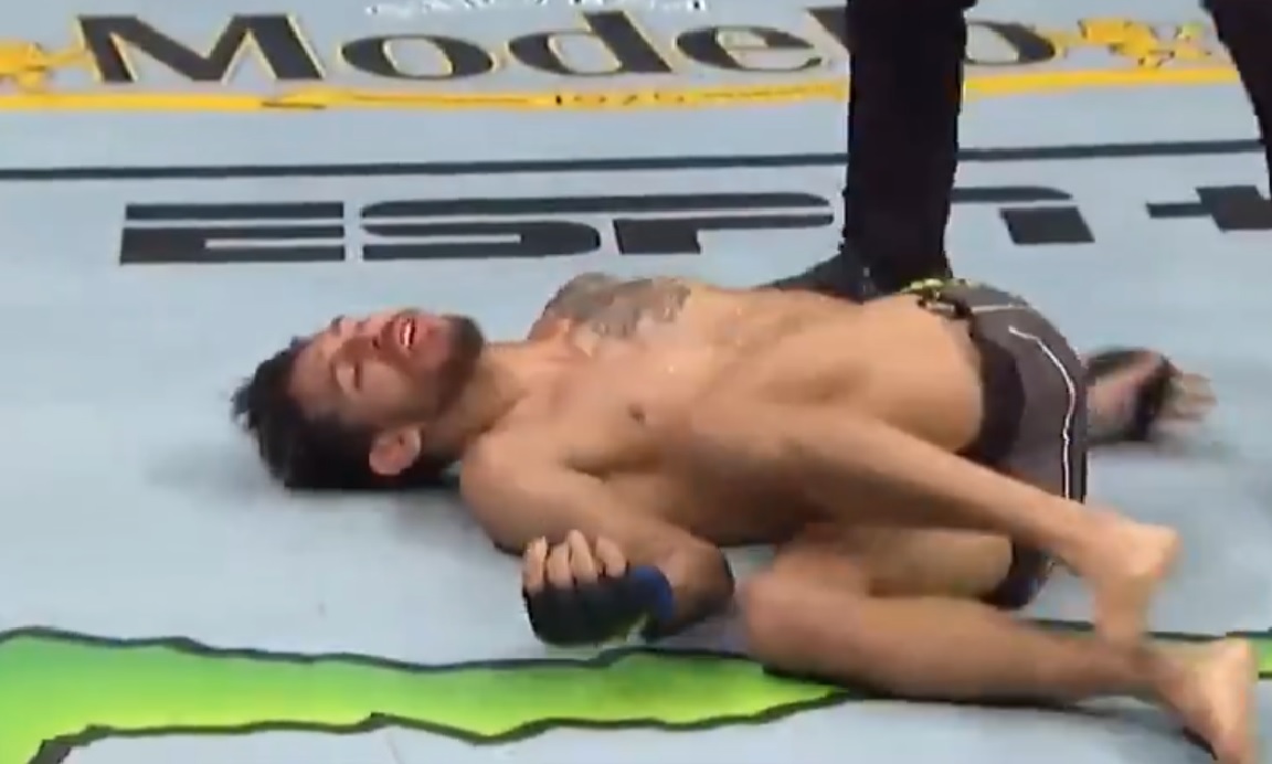 Potężny nokaut na UFC 265! Jeden cios załatwił sprawę, Brazylijczyk nie mógł się ruszyć [WIDEO]