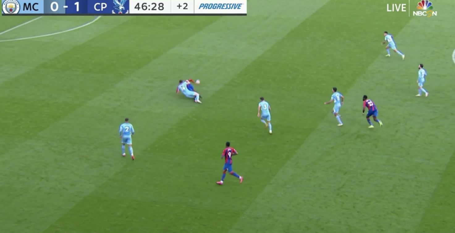 Sensacja na Etihad, koszmarny mecz Laporte’a. Manchester City przegrał z Crystal Palace [WIDEO]
