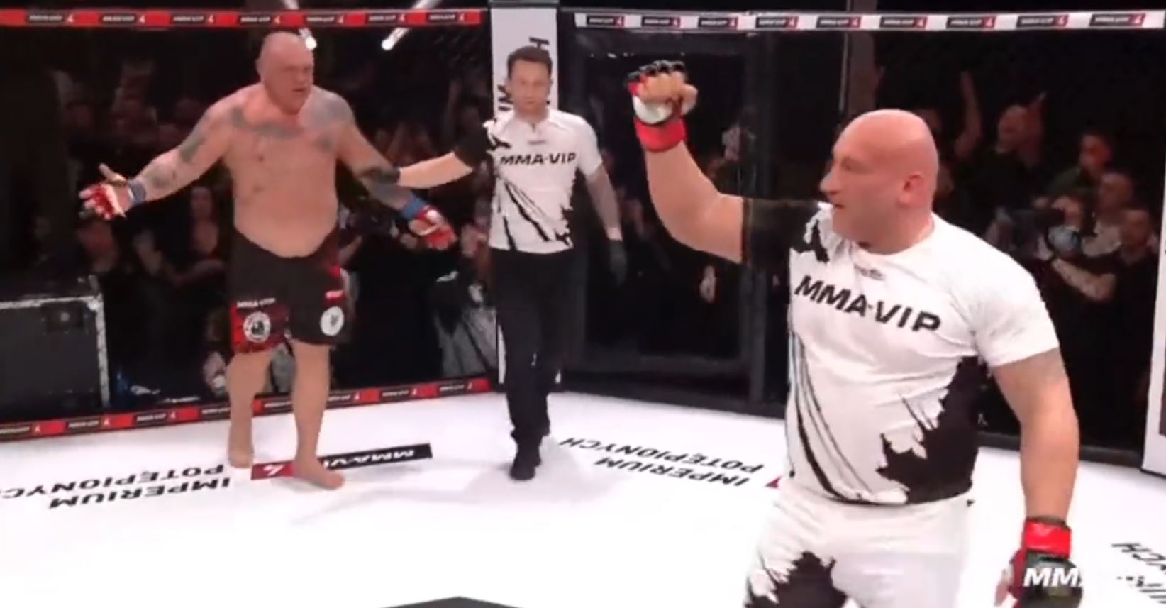 Marcin Najman wygrał walkę wieczoru na MMA-VIP 4. Kontrowersyjna decyzja sędziego [WIDEO]