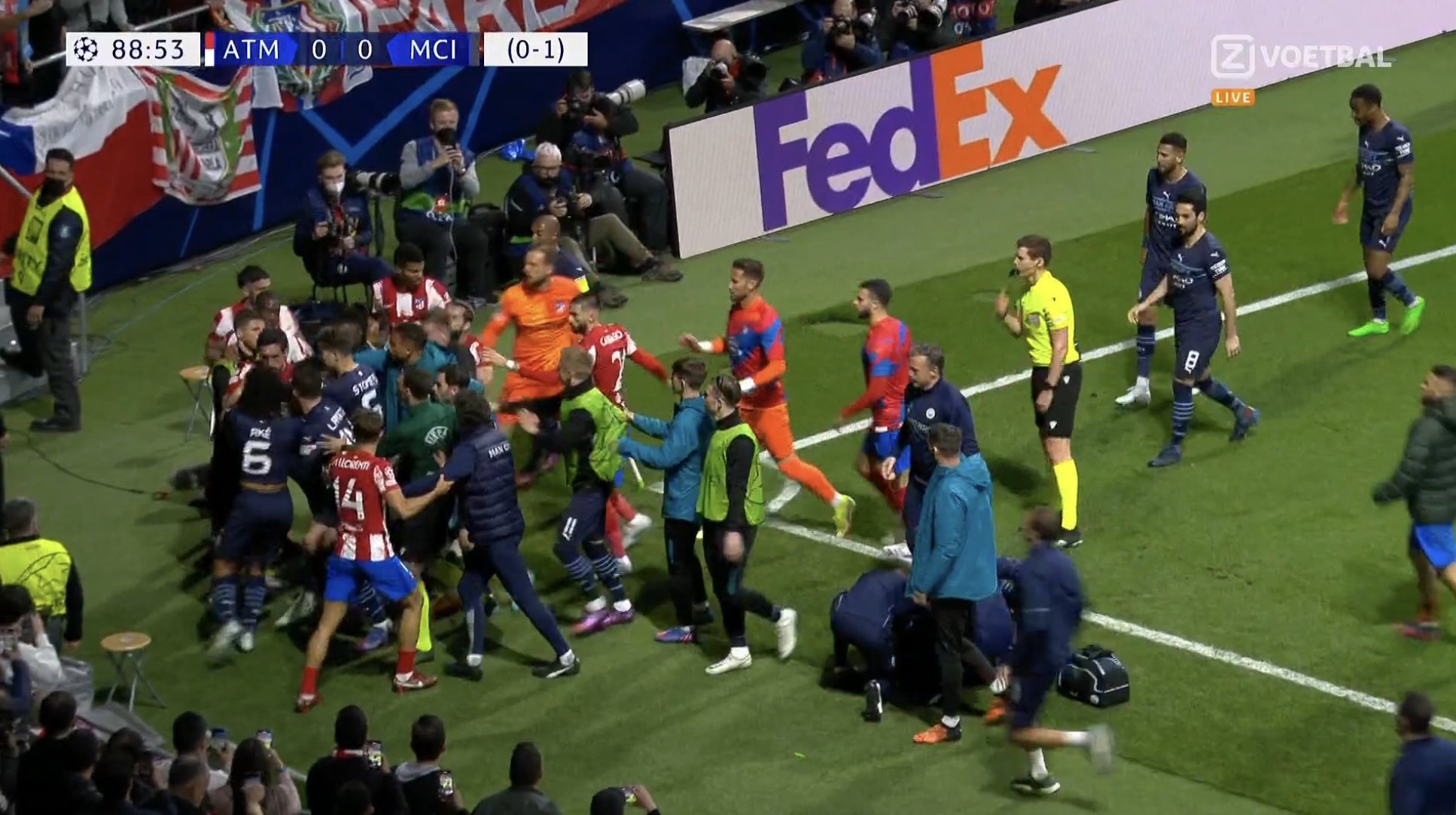 Manchester City w półfinale Ligi Mistrzów! Zamiast bramek wielka bitwa w meczu z Atletico Madryt! [WIDEO]