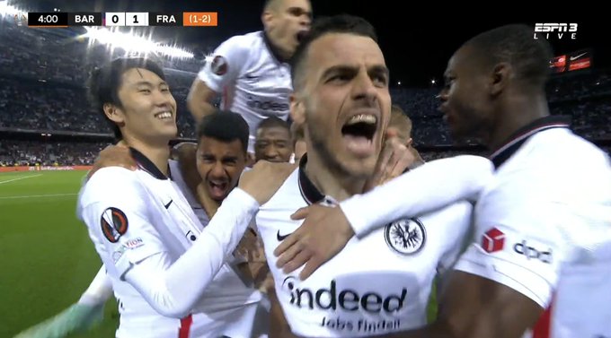 Kompromitacja FC Barcelony w Lidze Europy! Eintracht Frankfurt wyeliminował Katalończyków [WIDEO]