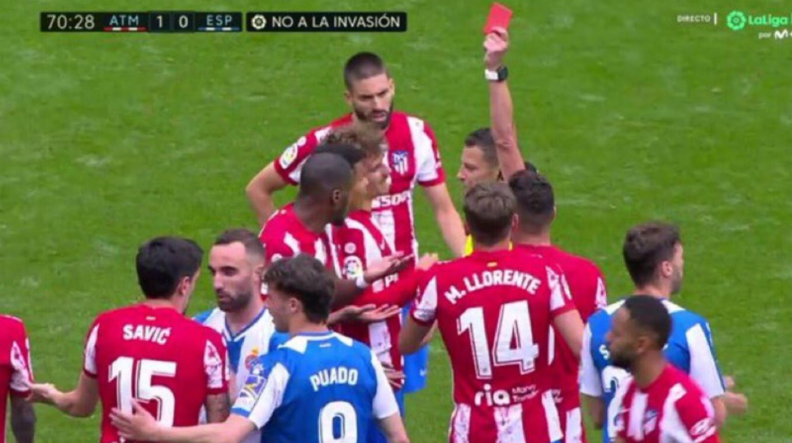 Gol w 100. minucie uratował Atletico! Absurdalna czerwona kartka i duży błąd Jana Oblaka [WIDEO]