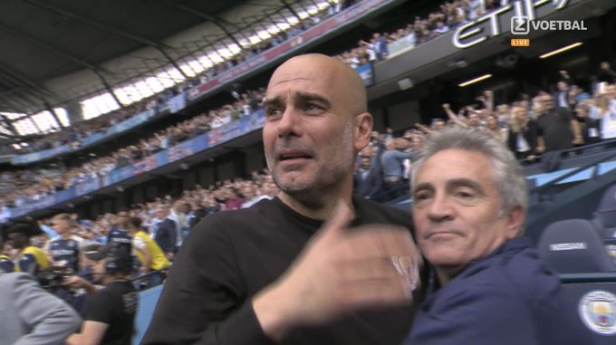 Pep Guardiola rozpłakał się po mistrzostwie Manchesteru City. Wzruszające sceny na Etihad [WIDEO]