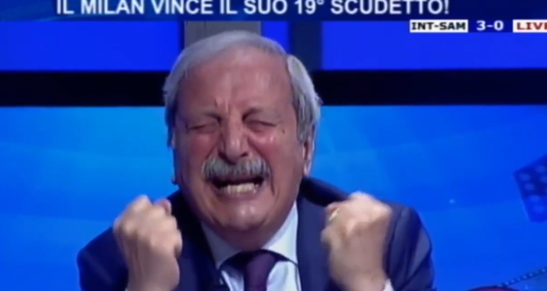 Znany dziennikarz ze łzami w oczach. Kiedyś krzyczał po golach Piątka, teraz świętował Scudetto [WIDEO]