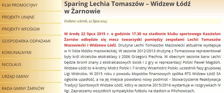 Żarnów Widzew - Lechia Żarnów Widzew - Lechia