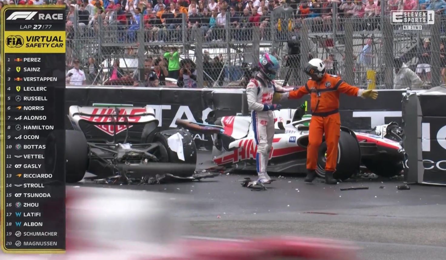 Koszmarny wypadek Micka Schumachera w GP Monako! Jego auto rozpadło się na pół [WIDEO]