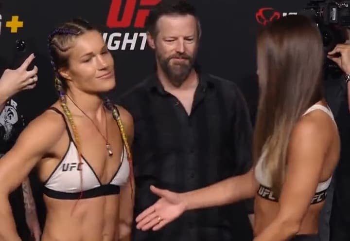 Brak klasy rywalki Karoliny Kowalkiewicz. Tak zachowała się na ceremonii ważenia [WIDEO]