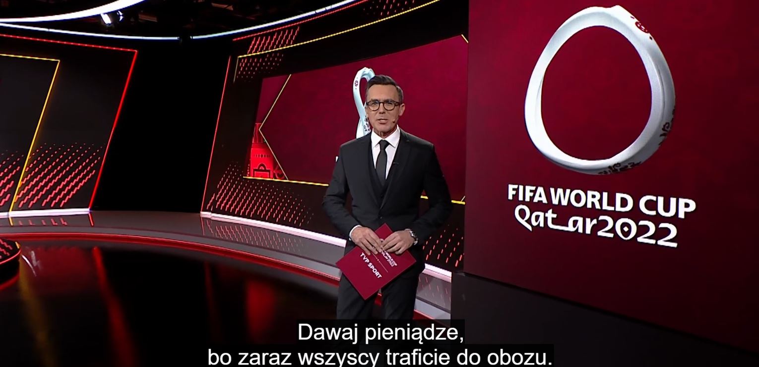 "Dawaj pieniądze, bo wszyscy traficie do obozu". Ogromna wpadka TVP w mundialowym studiu 