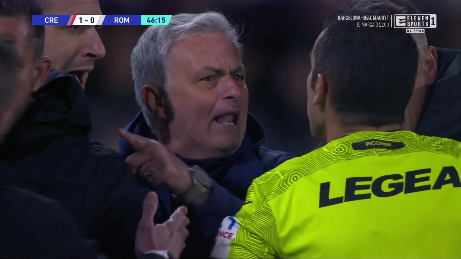 AS Roma najadła się wstydu. Trzecia czerwona kartka Mourinho w sezonie [WIDEO]