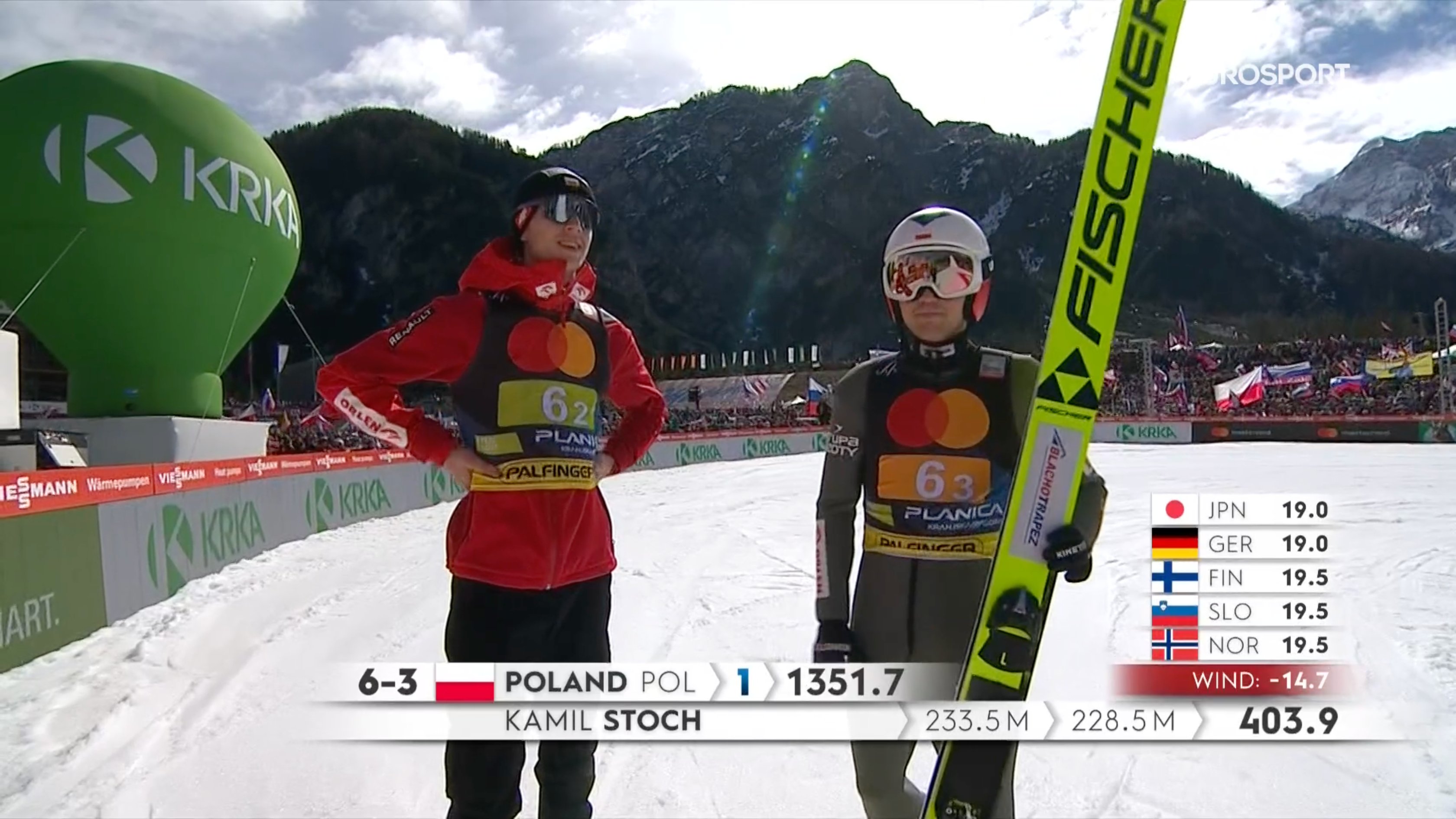 Stoch pokazał klasę w konkursie drużynowym, ale Polacy bez podium. Wielkie emocje w walce o zwycięstwo