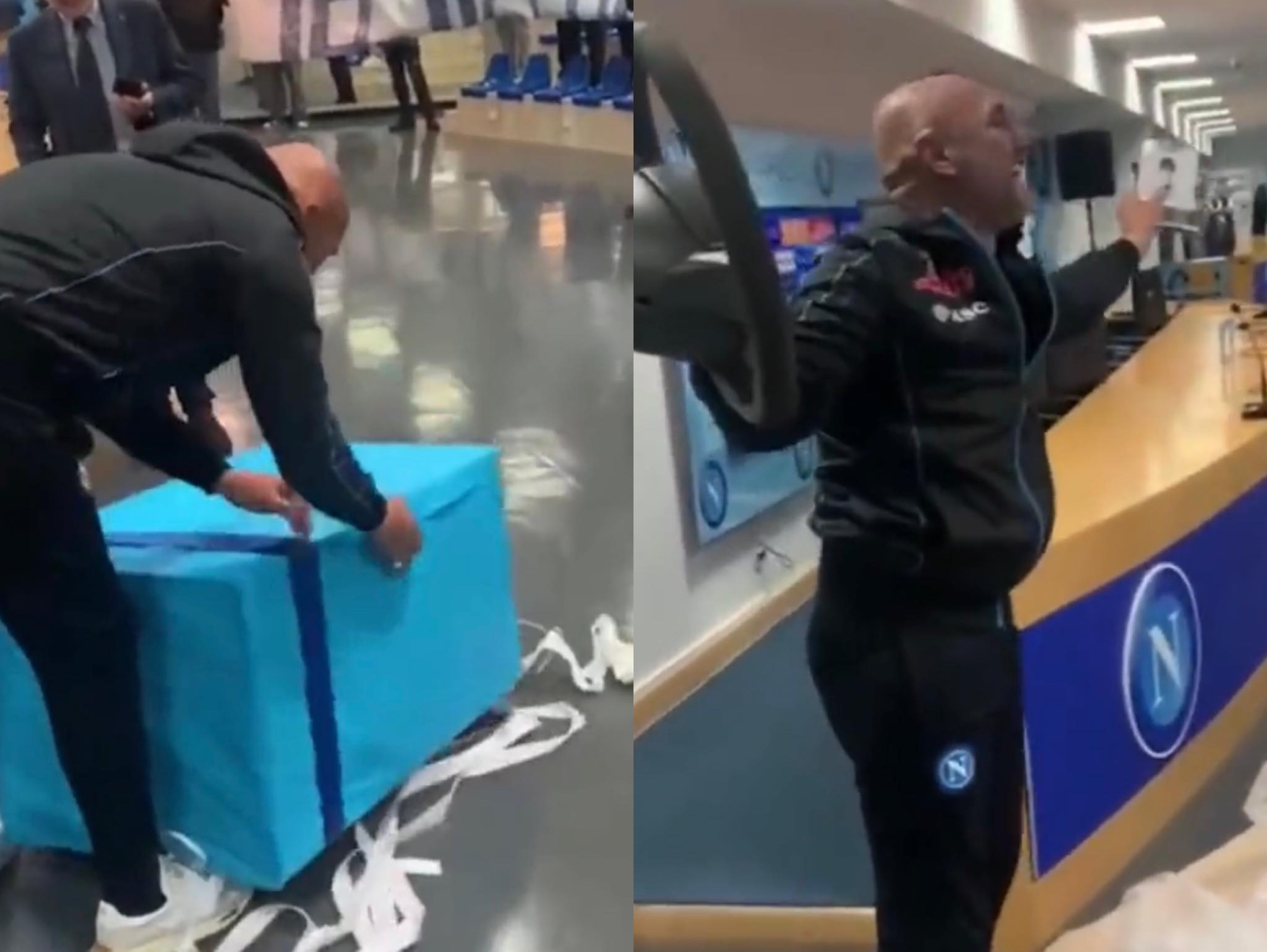 Nietypowy prezent dla Luciano Spallettiego od kibiców Napoli. Nie mógł się tego spodziewać [WIDEO]