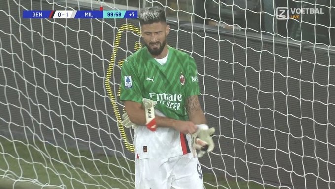 Olivier Giroud kończył mecz jako bramkarz! Interwencja napastnika uratowała zwycięstwo AC Milanu [WIDEO]