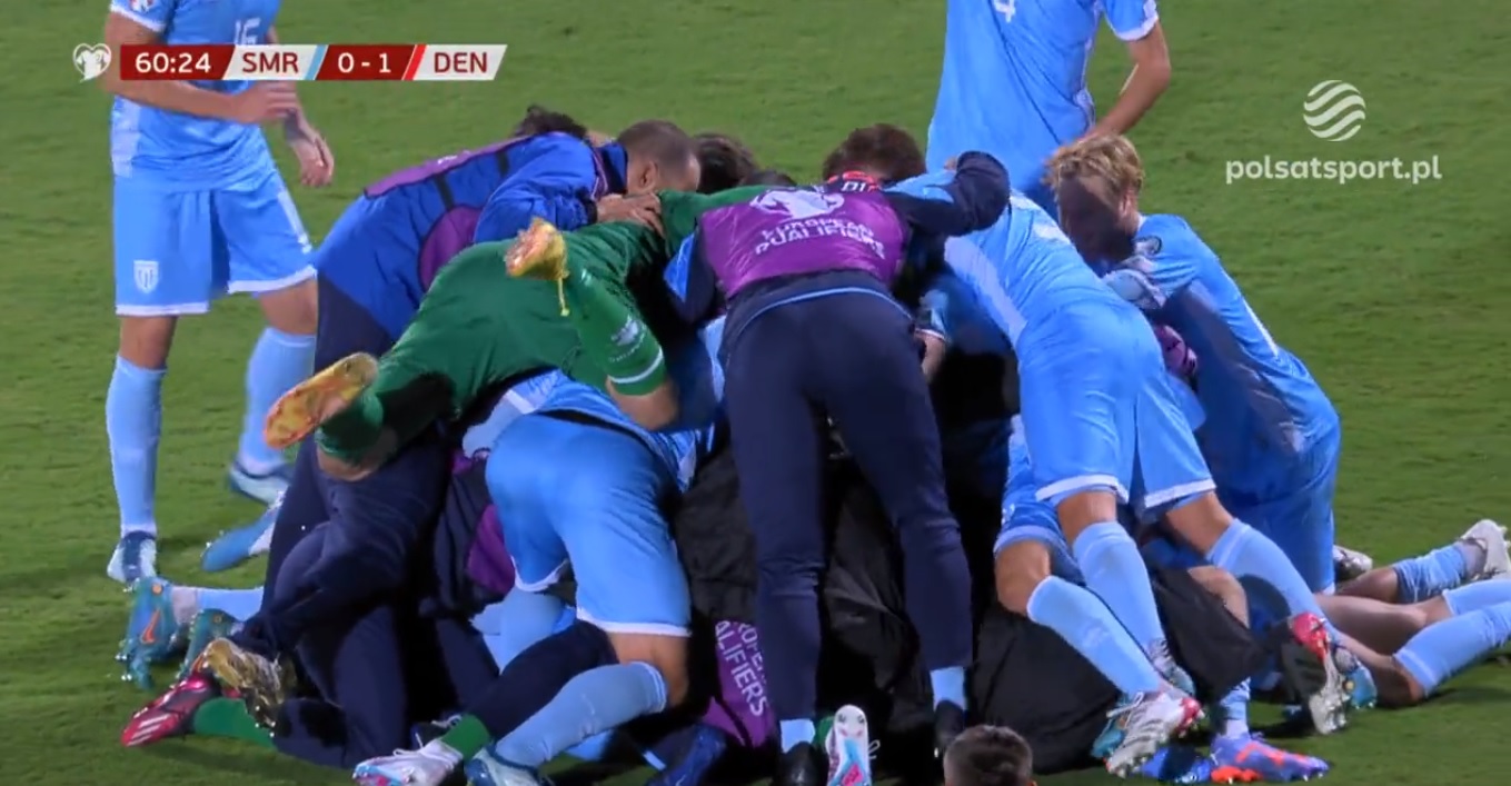 San Marino postraszyło reprezentację Danii! Wielkie chwile europejskiego Kopciuszka [WIDEO]