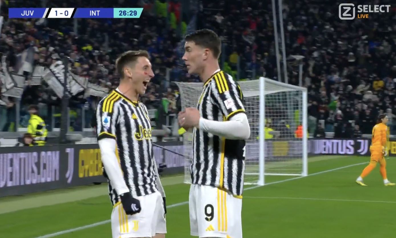 Wymiana ciosów w meczu na szczycie Serie A. Vlahović wreszcie się przełamał, szybka odpowiedź Lautaro [WIDEO]